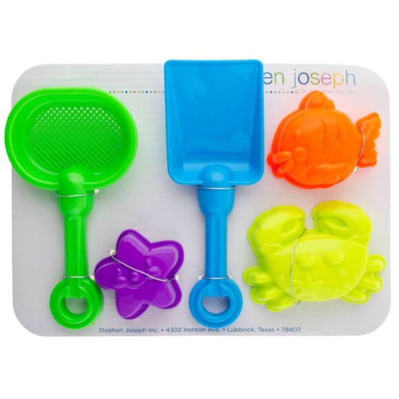 Stephen Joseph Shark Beach Tote Bag with Sand Toys and Shark Goggles - Picture 4 of 10